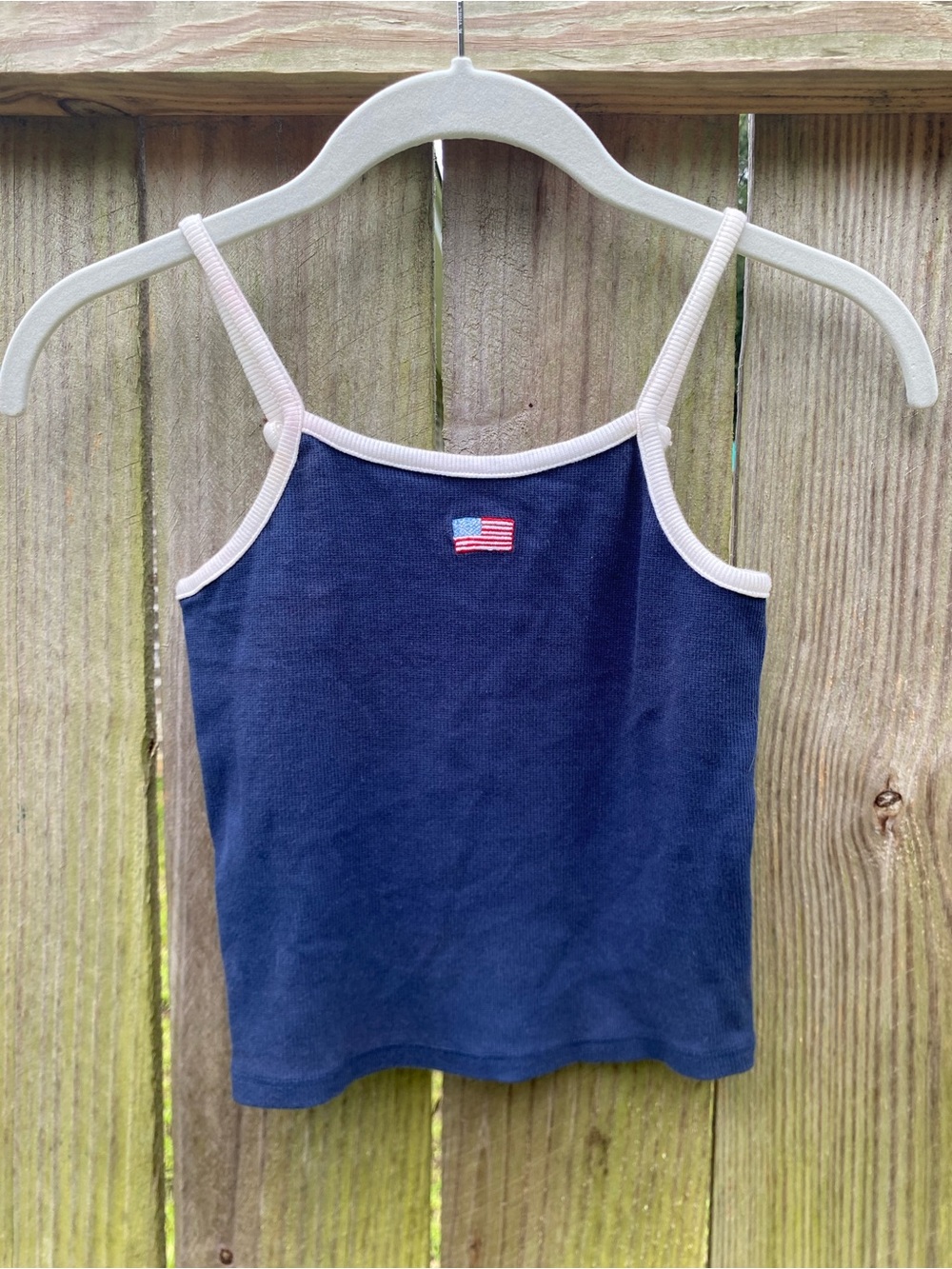 Art Class navy tank featuring the American flag.